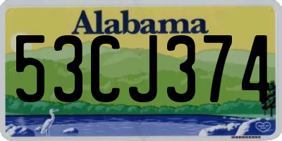 AL license plate 53CJ374