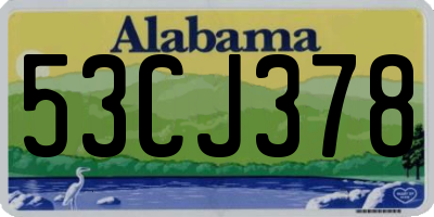 AL license plate 53CJ378