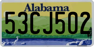 AL license plate 53CJ502