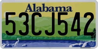 AL license plate 53CJ542