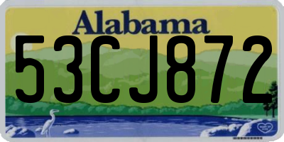 AL license plate 53CJ872