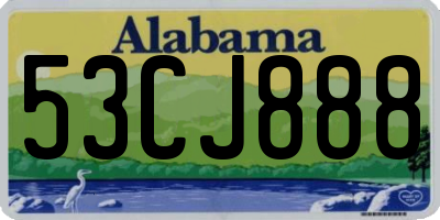 AL license plate 53CJ888