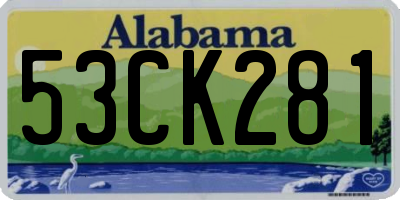 AL license plate 53CK281