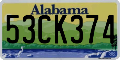AL license plate 53CK374