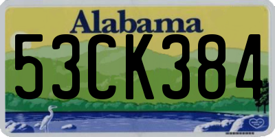 AL license plate 53CK384