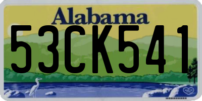 AL license plate 53CK541