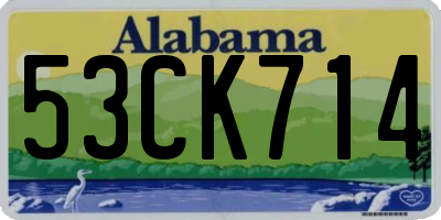 AL license plate 53CK714