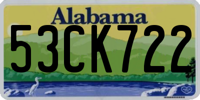 AL license plate 53CK722