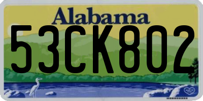 AL license plate 53CK802