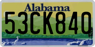 AL license plate 53CK840