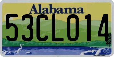 AL license plate 53CL014