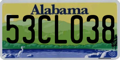 AL license plate 53CL038
