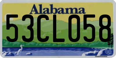 AL license plate 53CL058