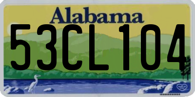 AL license plate 53CL104