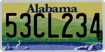 AL license plate 53CL234