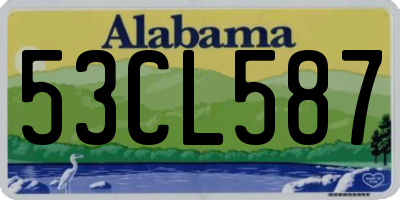 AL license plate 53CL587