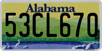 AL license plate 53CL670