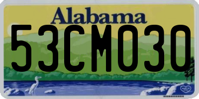 AL license plate 53CM030