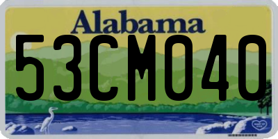 AL license plate 53CM040