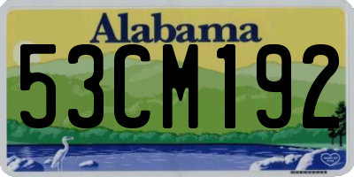 AL license plate 53CM192
