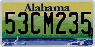 AL license plate 53CM235