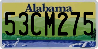 AL license plate 53CM275