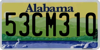 AL license plate 53CM310