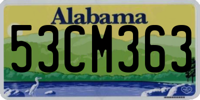 AL license plate 53CM363