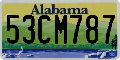 AL license plate 53CM787