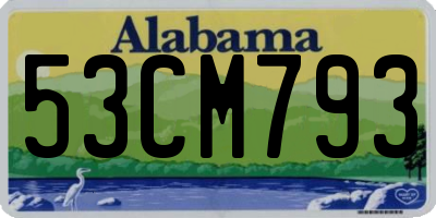 AL license plate 53CM793