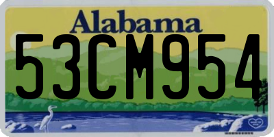 AL license plate 53CM954
