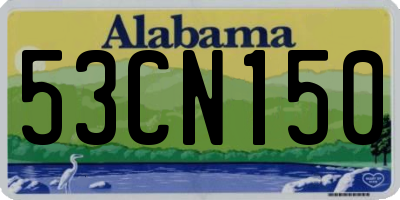 AL license plate 53CN150