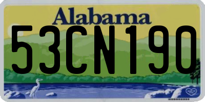 AL license plate 53CN190