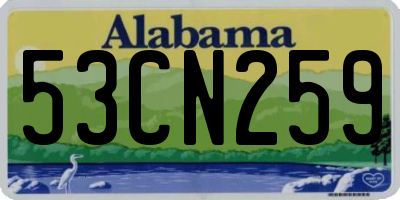 AL license plate 53CN259