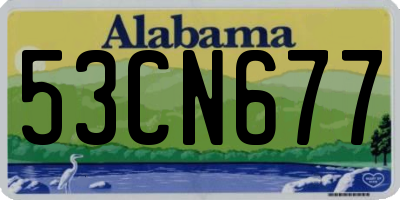 AL license plate 53CN677