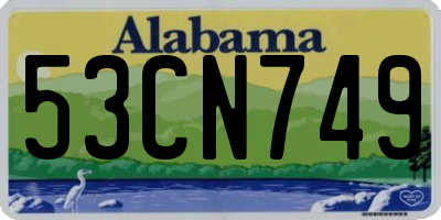 AL license plate 53CN749