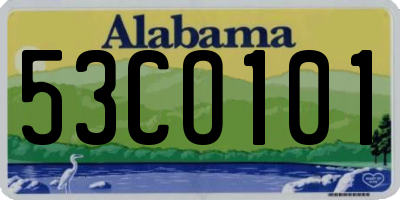 AL license plate 53CO101