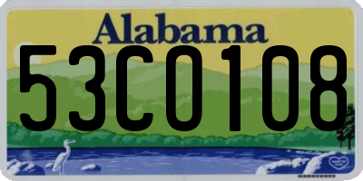 AL license plate 53CO108