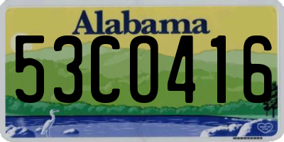 AL license plate 53CO416