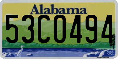 AL license plate 53CO494