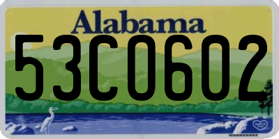 AL license plate 53CO602