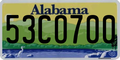 AL license plate 53CO700