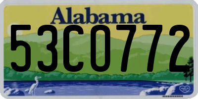 AL license plate 53CO772