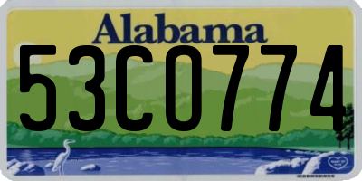 AL license plate 53CO774