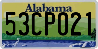 AL license plate 53CP021