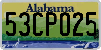 AL license plate 53CP025