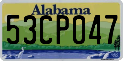 AL license plate 53CP047