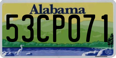 AL license plate 53CP071