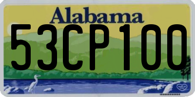 AL license plate 53CP100