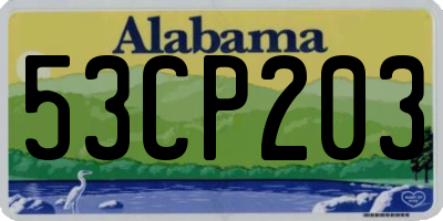 AL license plate 53CP203